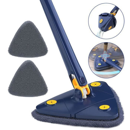 Adjustable triangular cleaning mop with 360 rotation. Self-wringing triangular mop for floors, walls, windows, and stairs.