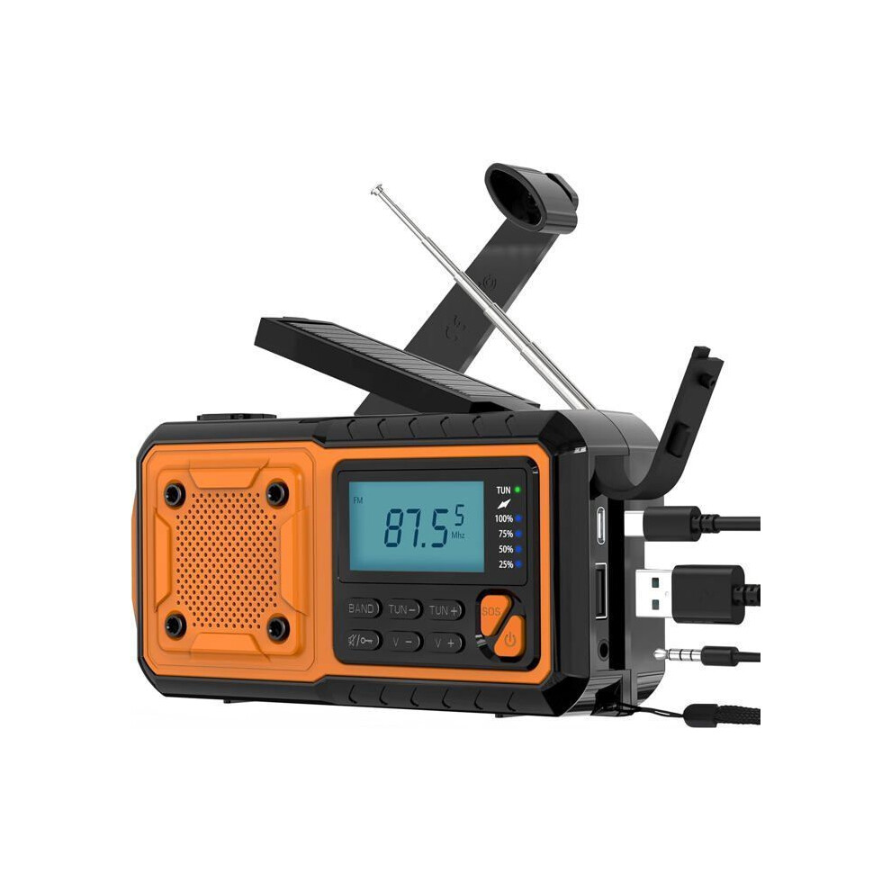 Am/Fm/Shortwave Hand-Crank Emergency Radio - Solar/Usb/Hand Crank, 4000Mah Battery, Flashlight, Sos Yyv 4258585263785