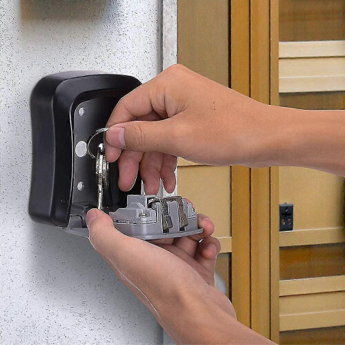 Key Storage Lock Box, 4-digit Combination Lock Box, Wall Mounted Lock Boxcode(1 Set, Red) 1