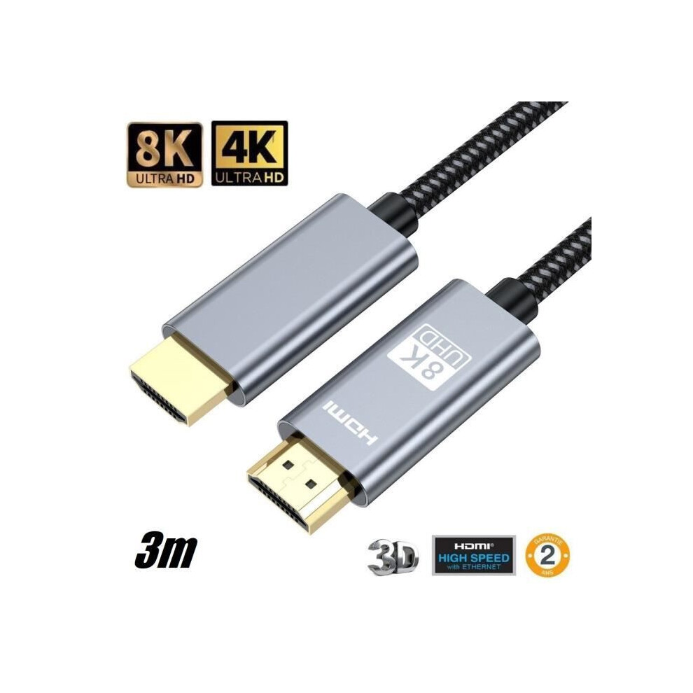 Hdmi 2.1 Cable - Hautstore - 3M - 8K 60Hz - Ultra Hd - Earc Hdr 3211166270160