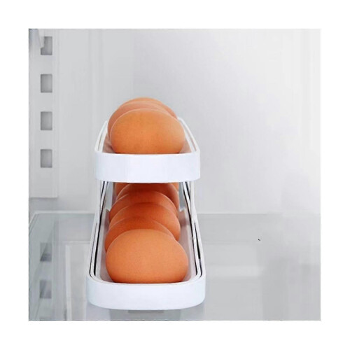 4Pcs Egg Holder for Refrigerator, Rolling Egg Storage Container Egg Rack Space-Saving Egg Dispenser for Fridge Home 2