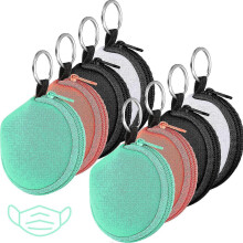8-piece Face Mask, Headphone Storage Case, Jewelry Holder, Reusable Key Chain Storage Case for Face Mask, Headphone, Accessories