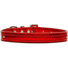 Red Leather Dog Collar with Lead Sleeve