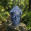 Buddha-Kopf-Skulptur, Polyresin, Lavastein-Finish 2