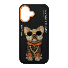Nimmy Glasses Cool Dog Case with MagSafe for iPhone 17 6.3" Black Orange - N-YJ-IP17-01