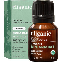 Cliganic USDA Organic Spearmint Essential Oil, 100% Pure Natural Undiluted, for Aromatherapy (10ml) | Non-GMO Verified (Spearmint)