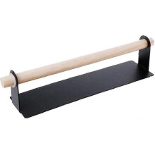 5pcs Napkin Towel Holder Roll Rack Hanging Punch Free Self Adhesive Wooden Black for Kitchen Bathroom Supply