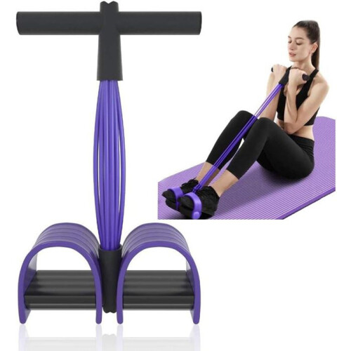 Abdominal training device, full body extender for home use, 6 tubes, multi-functional elastic resistance band
