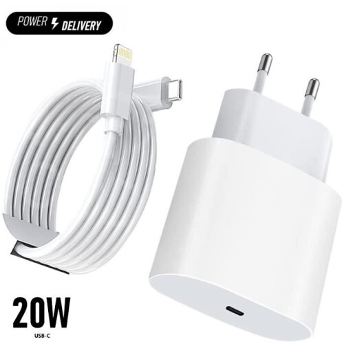 Fast Charger - Apple - iPhone 13 - 20W - USB C - 2m Lightning Cable