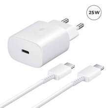 Wall charger - Yuan Yuan - For Samsung Galaxy Tab A9+ Plus 11" - 25W - USB-C - 1m USB-C cable White