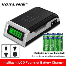Intelligent battery charger with LCD screen, with 4 slots, for AA-AAA NiCd NiMh rechargeable batteries EU -DRFT1750