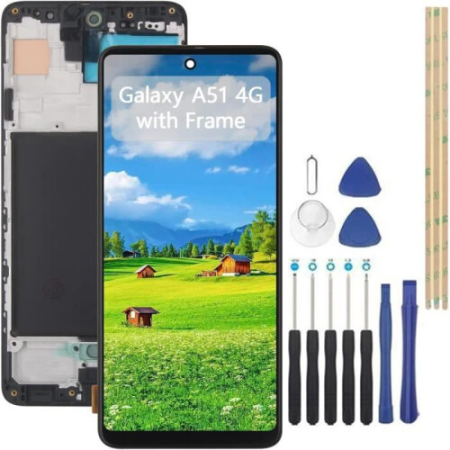 Samsung Galaxy A51/A515 SM-A515F/DSN LCD screen + touch screen with black frame + tool kit
