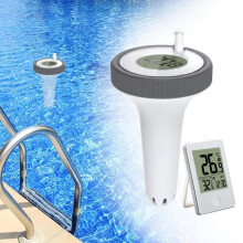 Wireless Floating Digital Pool Thermometer - Water Thermometer with Receiver for Swimming Pool, Pond, Outdoor Space