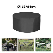 Round table cover - Outdoor garden furniture protection - Ø163*84cm - Black