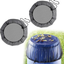 2 Pcs Rain Tank Net, Adjustable Protective Net Mesh Covers for Rain Barrel with Drawstring