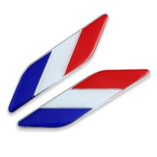 Waterproof Car Sticker with French Flag - Pair of Tricolor Car Stickers (Blue, White, Red) - French Badge