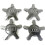 x4 wheel centers Grey Audi emblem hubcaps - 4F0601165N 1