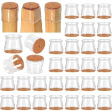 Set of 32 silicone chair leg protectors for parquet, tile, wood, felt, furniture legs (32mm-50mm)