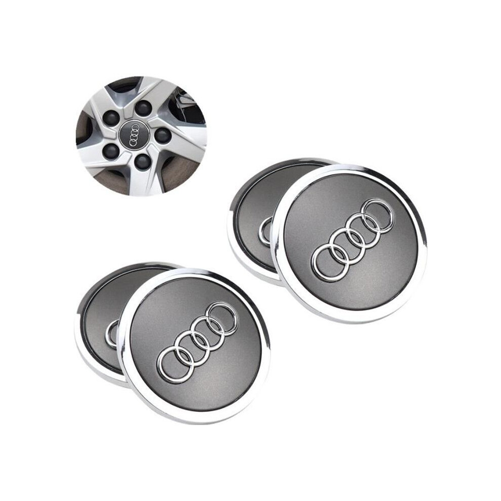Audi Logo 69Mm Wheel Center Hub Cap Rim Emblem Wheel Badge For A4 A4l A6 A6l A5 Q5 C5 C6 Q7 - 4Pcs Gray 6279779409961
