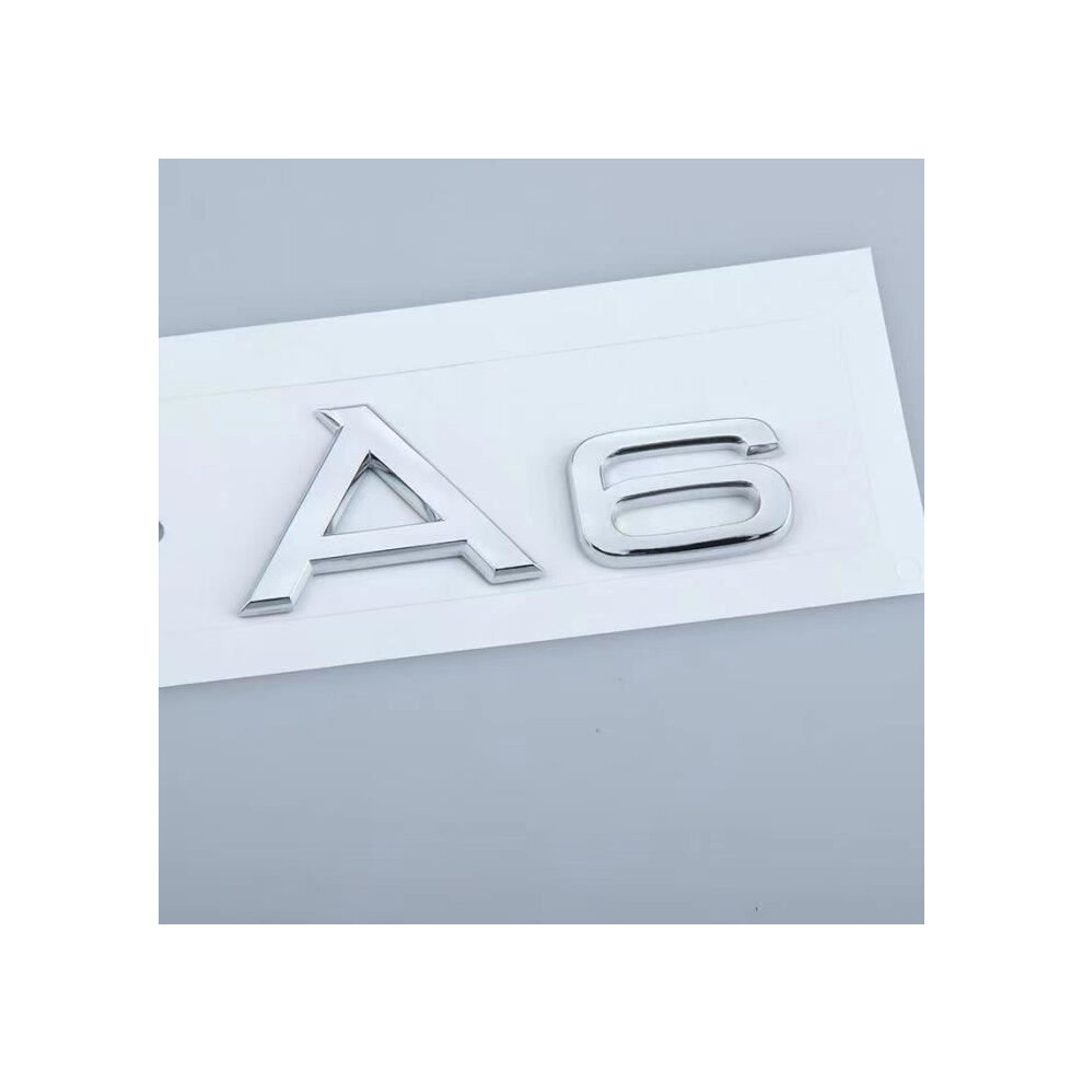 A6 Audi Logo Rear Trunk Sticker Badge Emblem New Silver 4139031363559