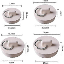 4 Pieces Rubber Sink Plugs with Hanging Ring Kitchen Drain Plugs Sink Plugs Bath Plugs for Kitchen, Bathroom, Tub, Washbasin, Sink (4 Sizes) Yalo