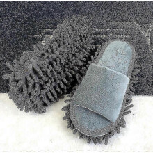 (35-38, Gray) Mop Slippers Lazy Floor Foot Socks Shoes Quick Polishing Cleaning Dust Slippers