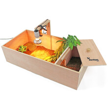 32in Wooden Tortoise Reptile House with Run & Lamp Arm