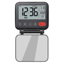 Rveil, Rveil De Voyage Mini Horloge Numrique Lcd Portable Avec Calendar Rtroclair 12/24 Hour Temperature Miroir De Maquilage Petite Horloge De Bureau