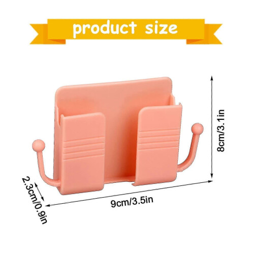 5pcs Wall Phone Holder Holder Self-adhesive Wall Mount Phone with Hooks Plastic Wall Organizer