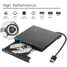 ONEVER Portable USB 3.0 External DVD Burner/Reader - DVD-RW - Black - Windows/Mac