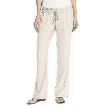 (Apricot, M) Women Wide Leg Pants High Waist Cotton Hemp Trousers Sport Pants,zxl