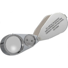 40x Jewelers Loupe Magnifier Magnifying Glasses, Led/uv Illuminated Jewelry Loop Pocket Folding Magnifying Glass with Metal Construction Compatible Wi