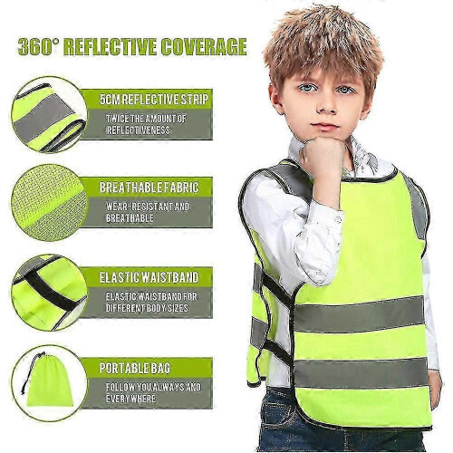 (blue) 2pcs Reflective Kids Safety Vests 2
