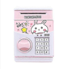 (Rabbit) Cartoon Piggy Bank Coin Piggy Bank Atm Deposit Machine Automatic Panda Piggy Bank Code Locks For Children,zxl