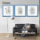 (15x15 CM) Square Size Blue Picture Frame Wall Art Frames Flat Wooden Effect Poster Frame 6