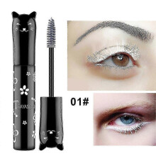 (White) 6 Colors Extreme Length Waterproof Mascara, False Lash Effect, Fast Dry, Volumizing Curling For Cat Eye Look