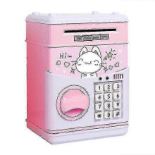 (Cat) Cartoon Piggy Bank Coin Piggy Bank Atm Deposit Machine Automatic Panda Piggy Bank Code Locks For Children,zxl