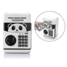 (Panda) Cartoon Piggy Bank Coin Piggy Bank Atm Deposit Machine Automatic Panda Piggy Bank Code Locks For Children,zxl