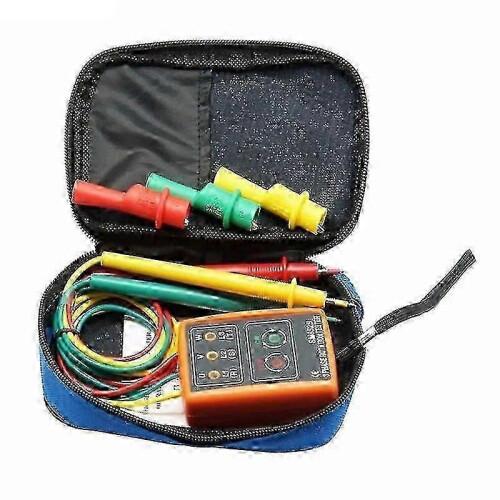New 3 Phase Sequence Rotation Tester Indicator Detector Meter Led Buzzer with Portable Pouch Td-led02,zxl