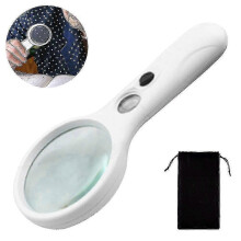 1 Pcs Magnifying Glass with Light,3x ,45x Handheld Magnifier,led Lighted Magnifying Glass for Reading Small Prints,coins,map,jewelry,hobbies & Crafts,
