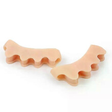 (skin color for adult) 2Pcs=1Pair Toe Separators Stretchers Correct Foot and Bunion Pain Pain Relief Foot Care Soft Gel Straightener Spacers 5 Colors