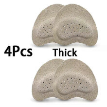 (L-Apricot-4pcs) Sandals Anti-slip Stickers Leather Forefoot Pad Women High Heels Pain Relief Insert Insoles Toe Cushion Foot Care Shoes Pad