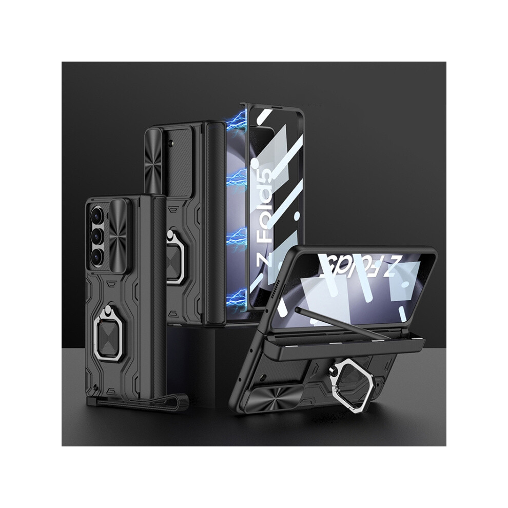 Gkk Magnetic Folding Phone Case Compatible Gift Samsung Galaxy Z Fold5 With Pen Holder (Black) (Pen Not Included):For Samsung Galaxy Z Fold5 Black 5903580306942
