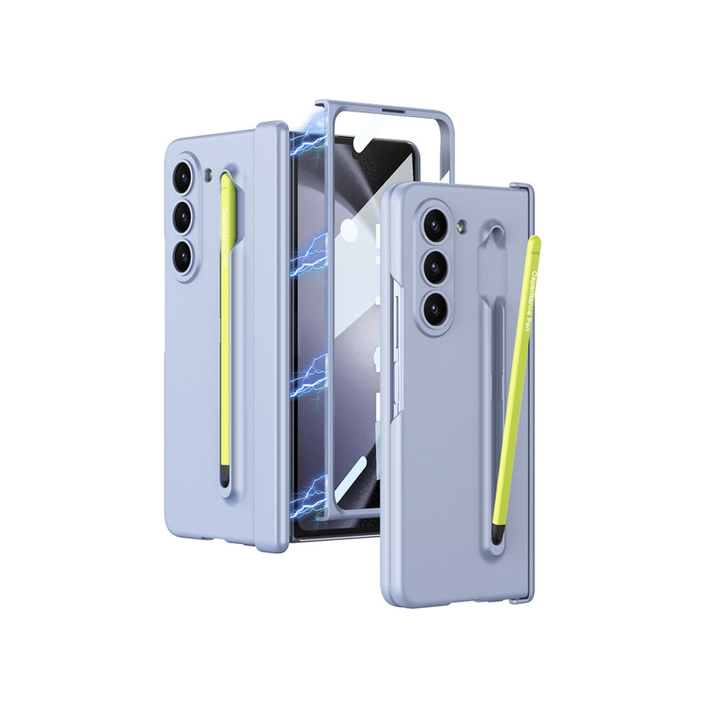 Gkk Magnetic Folding Hinge Case And Screen Protector Compatible Gift Samsung Galaxy Z Fold5 5G, With Pen Slot, Pen Not Included (Blue).:For Samsung G Blue 5903580307093