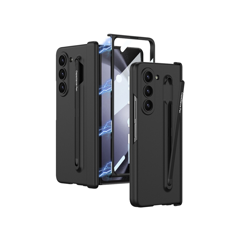 Gkk Magnetic Folding Hinge Case And Screen Protector Compatible Gift Samsung Galaxy Z Fold5 5G, With Pen Slot, Pen Not Included (Black).:For Samsung Black 5941651208597