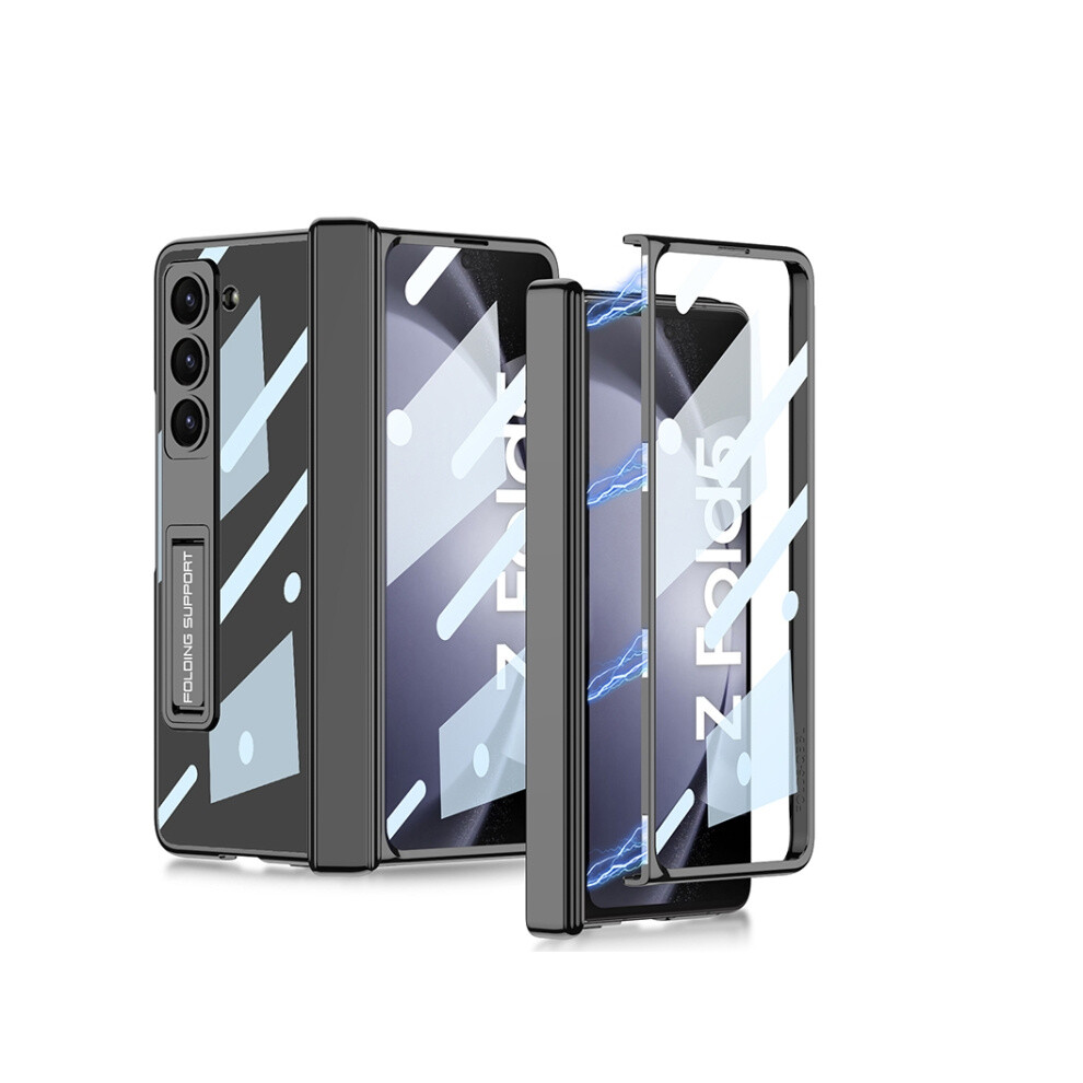 Compatible Gift Samsung Galaxy Z Fold5 Gkk Integrated Magnetic Phantom Hinge Folding Phone Case With Stand(Black):For Samsung Galaxy Z Fold5 Black 5908487391169