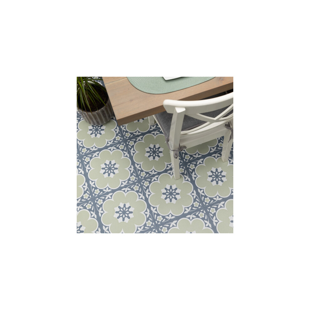 Floor Pops Daphne Sage Green 30.48Cm X 30.48Cm Self-Adhesive Vinyl Floor Tiles 5056525368076
