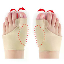 (1Pair-A-Skin) 2Pcs Toe Separator Hallux Valgus Bunion Corrector Orthotics Feet Bone Thumb Adjuster Correction Pedicure Sock Straightener Tools