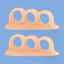(Skin Color) 2pieces=1pair Foot Care Gel Hammer Toe Support Pads Bunion Adjuster Silicone Splitter Corrector Orthopedic Supplie Separators