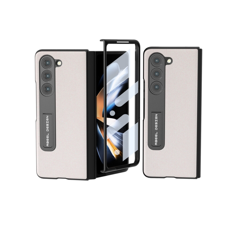 Compatible Gift Samsung Galaxy Z Fold5 Abeel Integrated Glitter Shockproof Phone Case With Holder(White):For Samsung Galaxy Z Fold5 White 3472763134563
